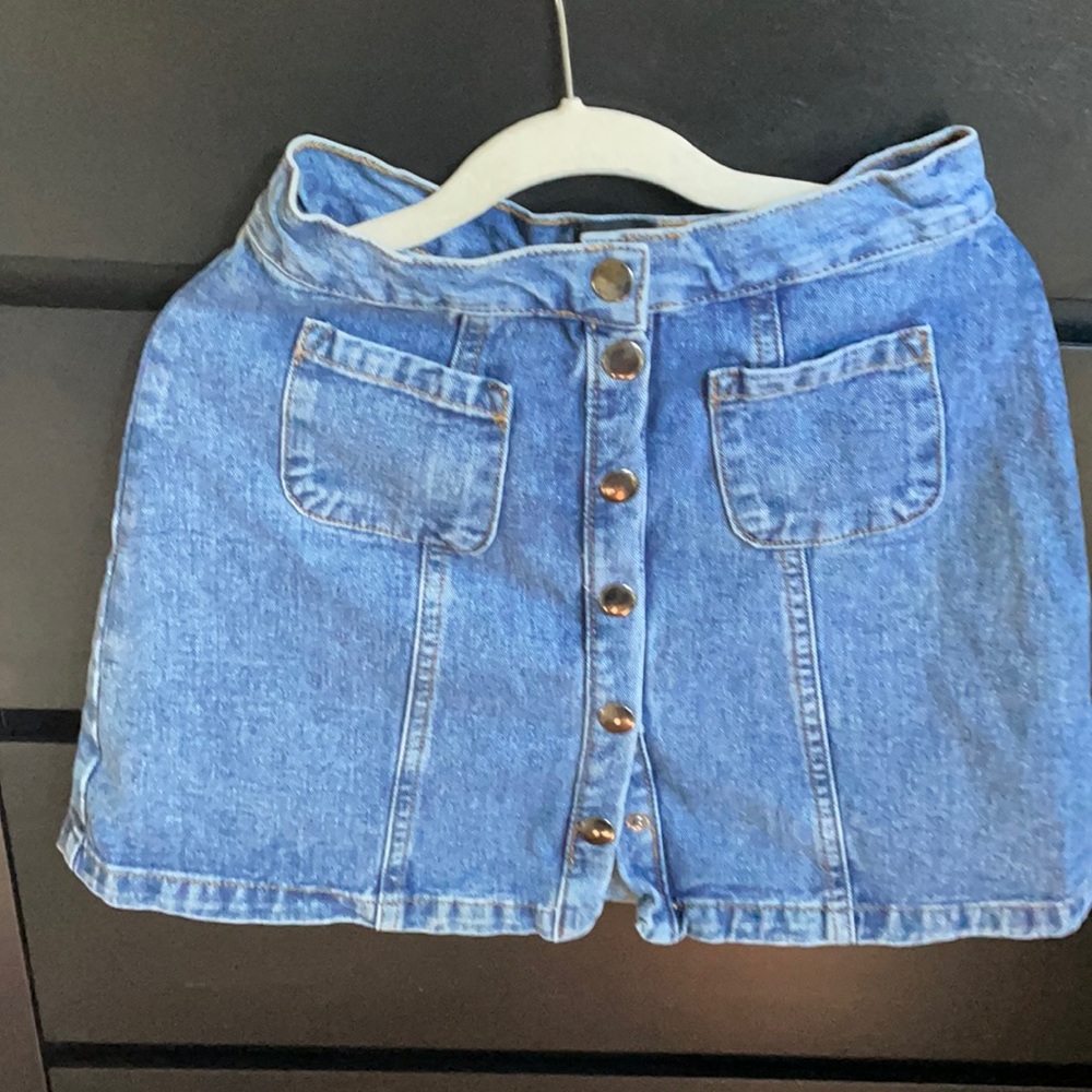 Urban Outfitters Denim snap front Mini Skirt XS